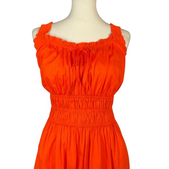 Lauren Conrad red milkmaid shirred tank midi dress medium - Picture 12 of 14